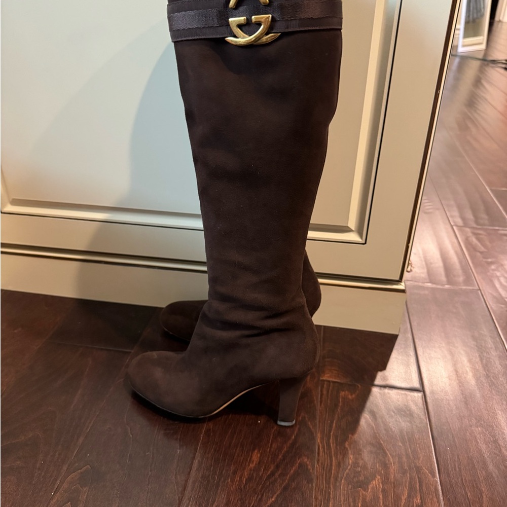 Gucci Dark Brown Heeled Boots